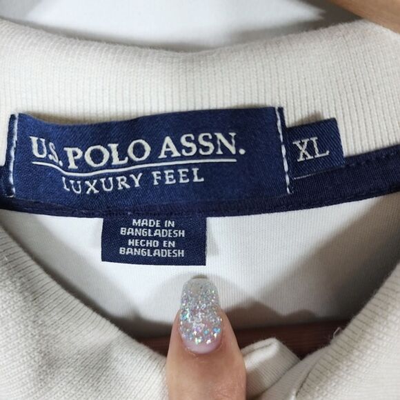 U.S. Polo Assn Cream Colored Luxury Feel Polo Shirt Size XL - Picture 4 of 5